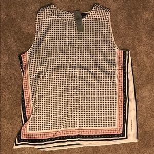 Ann Taylor Petite Floral Pleated Shell